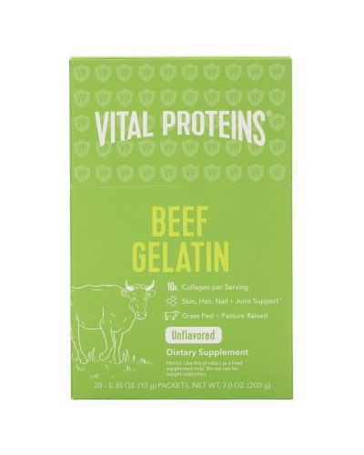 Vital Proteins 100% Pure Unflavored Collagen Protein Beef Gelatin, 20 ...