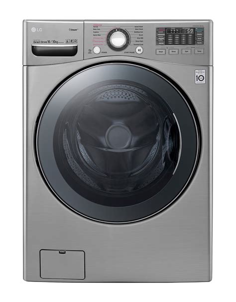 LG Front Load Wash Dry Washing Machine 16 10kg Silver Inverter