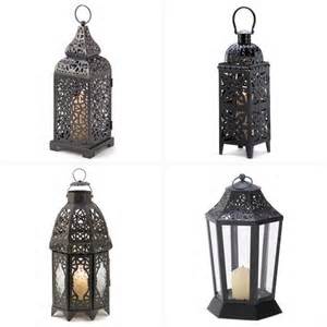 Metal Hanging Black Moroccan Style Candle Lanterns Moravian Colonial Ebay