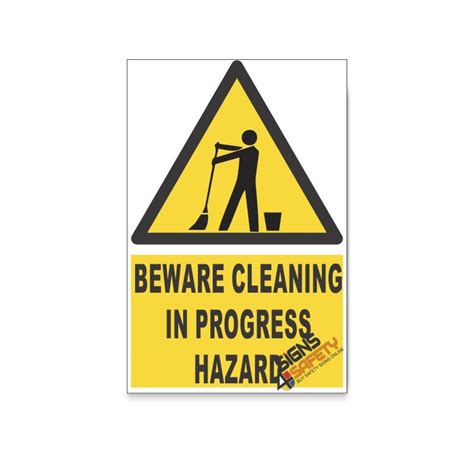 Nosa Sabs Cleaning In Progress Beware Hazard Descriptive Safety Sign