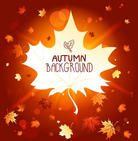 Autumn Background With Blank Leaf Vector Welovesolo