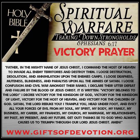 Victory Prayer 😇 ️ ️👑 ️⚔️ 🕊 Spiritual Warfare Quotes Spiritual