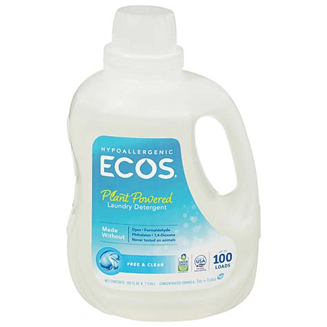 Ecos Plant Powered Free And Clear Laundry Detergent 100 Fl Oz Líquido