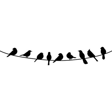 Birds On A Wire Wall Decal 01 Bird Stencil Bird Silhouette Wire
