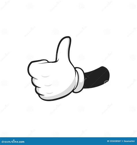 Thumb Up Hand Gesture Ok Isolated Yes Agree Sign Stock Illustration