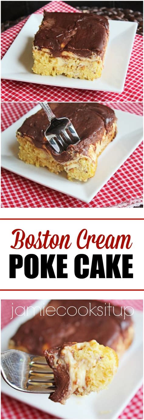 Beyond doubt, this is a very heavenly dessert! Boston Cream Poke Cake | Recipe | Boston cream poke cake ...