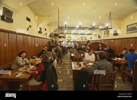 Traditional Czech Pub And Restaurant Prague Czech Republic Stock