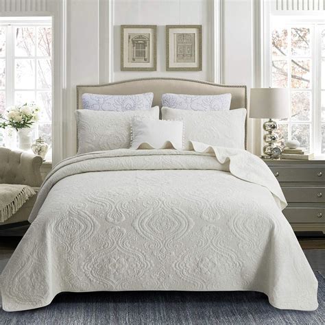 Buy Brandream Luxury Comforter Sets Queen Size Cotton Quilt Set Cream