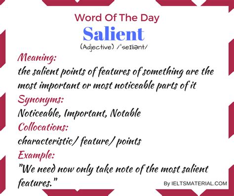Salient Word Of The Day For Ielts Speaking And Writing