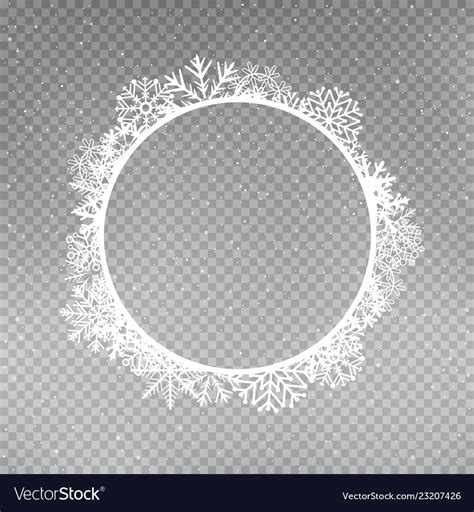 Snowflakes Frame Round Template Royalty Free Vector Image