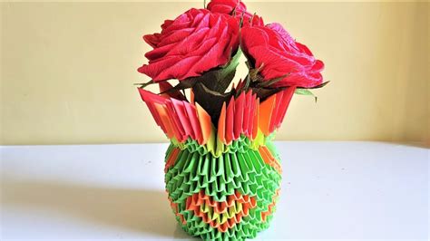 How To Make Beautiful Paper Flower Vase 3d Crafty Make Paper Flower
