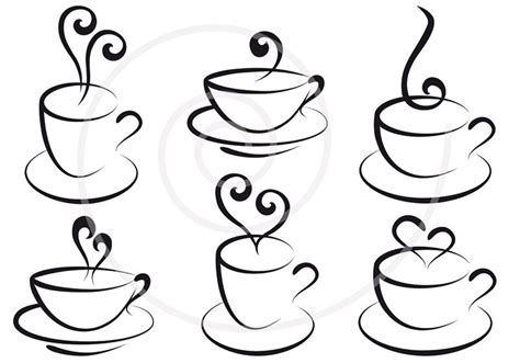 Coffee And Tea Cups With Hearts Digital Clip Art Clipart Etsy Coffee