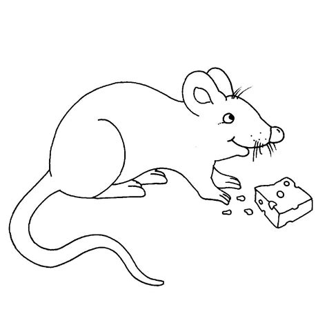 Kostenlose Malvorlage Bauernhof Maus mit Käse zum Ausmalen