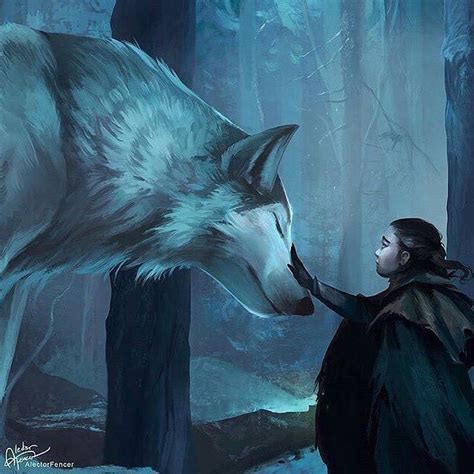 Arya And Nymeria Fanart 💙 By Alectorfencer Arya Stark Art