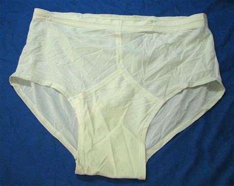 Vintage Jockey Men S Nylon Tricot White Sheer Briefs Underwear Y Front