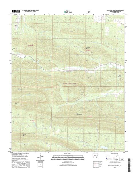 Mytopo Polk Creek Mountain Arkansas Usgs Quad Topo Map
