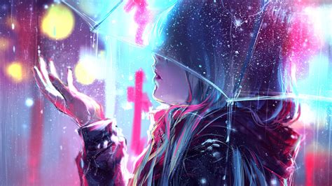 Download Umbrella Rain Anime Original 4k Ultra Hd Wallpaper By Yuumei