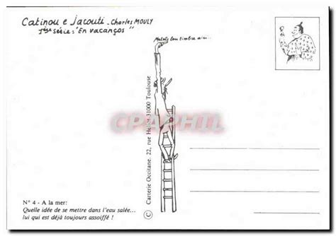 Carte Postale Moderne Humour Dessin De Charles Mouly A La Mer Manuscript Paper Collectible