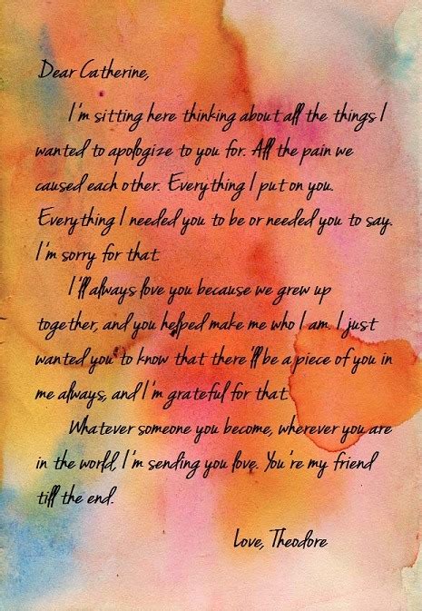 Thank you for loving me from the bottom of your heart. Infinite Hope (Her, The Last Letter (Final Scene))