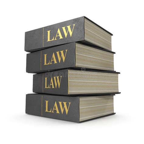 Stack Of Law Books On White 3d Illustration Stock Illustration