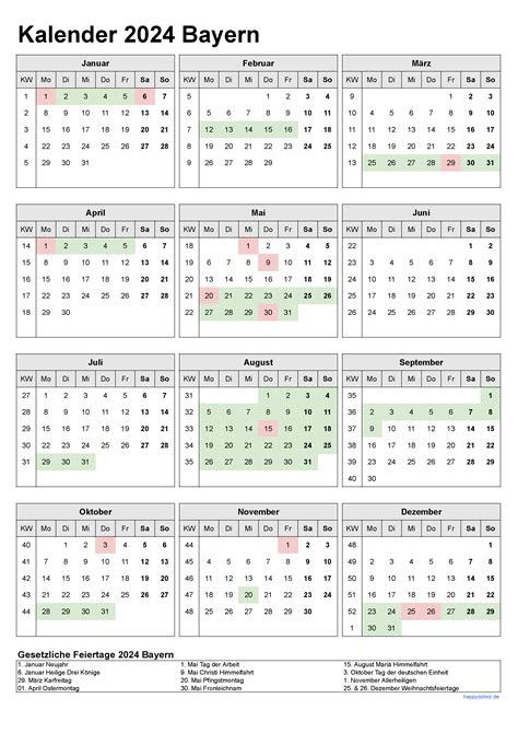 Kalender 2024 Inkl Ferien Für Bayern Feiertage Pdf Xls Und Png