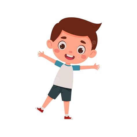 Charming Cartoon Boy With A Joyful Expression Adorable Schoolboy