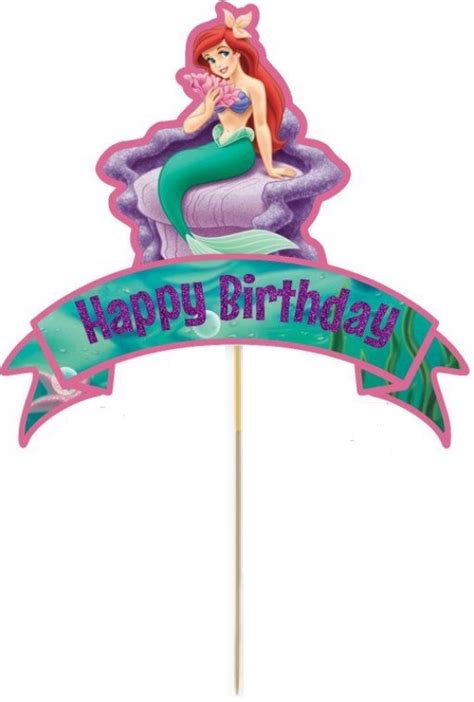 Ariel Little Mermaid Cake Topper Cut Card Cake King Toppers
