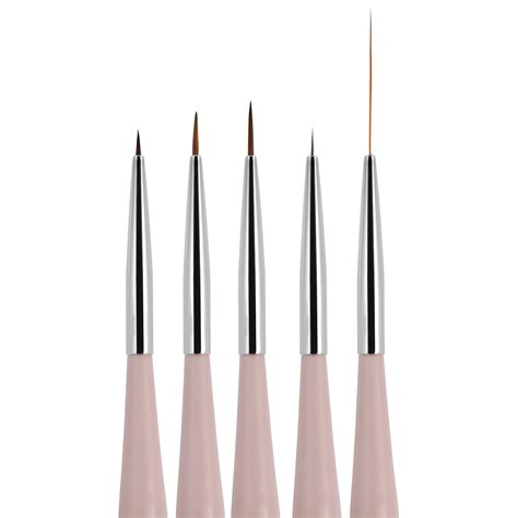 Beaute Galleria 5 Pieces Nail Art Brush Set With Liners And Striping