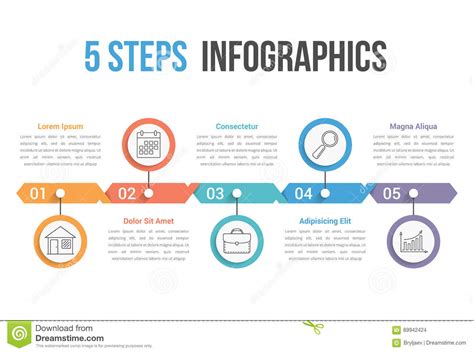 5 Steps Infographics Vector Design Template Simpleandeditable For Your