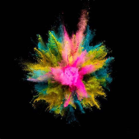 Colored Powder Explosion On Black Background Stock Photo Image Of