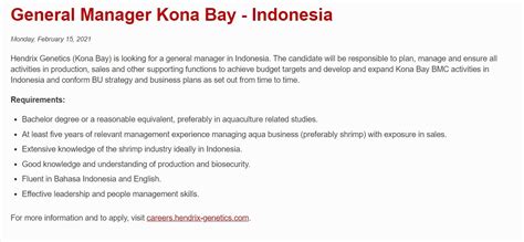 Info cpns 2021, lowongan cpns 2021, pengumuman cpns, berita cpns 2021, formasi cpns 2021, pendaftaran cpns 2021, cpns kabupaten, kota, cpns kementerian INFOMINA Lowongan Kerja Perikanan di Kona Bay