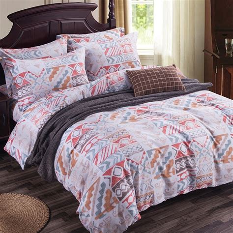 Nordic geometric checkered plaids orange grey bedding quilt duvet cover set gift. Red White Brown and Rust Orange Chevron Print Bohemian ...