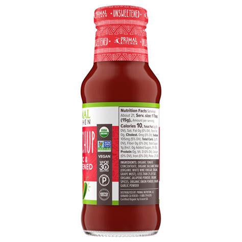 Spicy Ketchup Keto Whole30 Paleo Gluten Free Organic Unsweetened Primal Kitchen