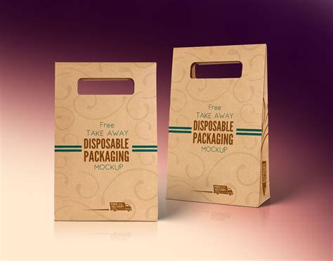 Free Kraft Paper Disposable Food Bag Packaging Mockup Psd Good Mockups