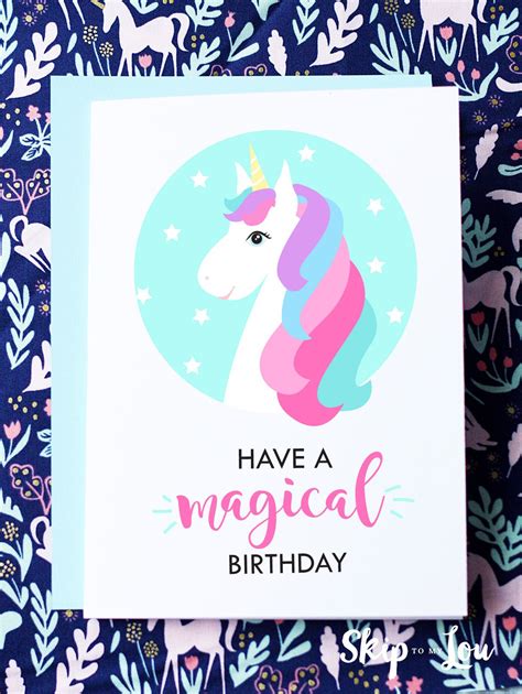 Printable Unicorn Birthday Card To Color Printable Cards