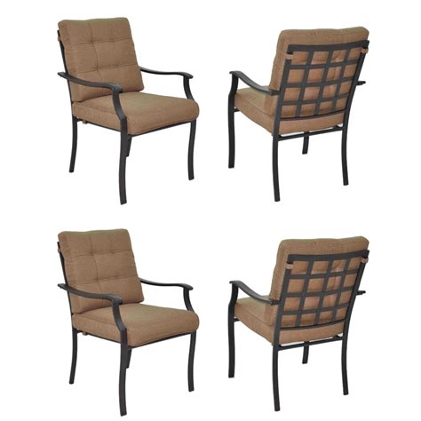 Explore everything you need to make your patio the spot to be this spring and summer. Garden Treasures Set Of 4 Eastmoreland Textured Brown Steel Stackable Patio Dining Chairs at ...