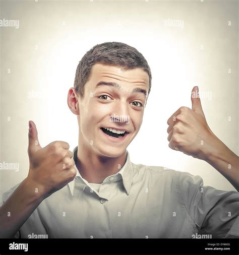 Handsome Man With Thumb Up Stock Photo Alamy