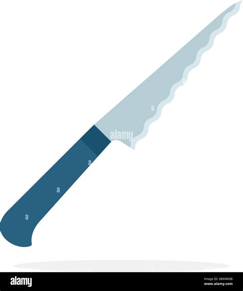 Knife With A Serrated Blade Vector Flat Material Design Isolated Object