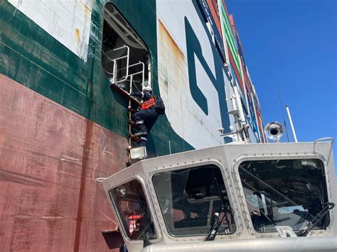 Dvids Images Coast Guard Investigates Grounded Container Ship