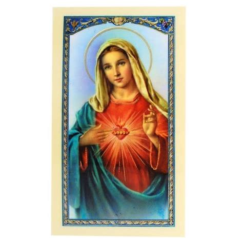 Novena Prayer To The Immaculate Heart Of Mary Prayer Card The