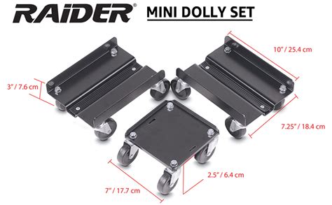 Raider Sm 12165 Mini Black Steel Snowmobile Dolly Set