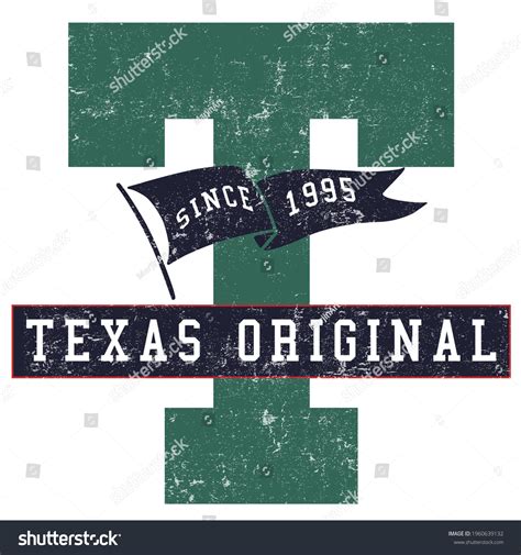 Vintage College Varsity Font Typography Texas Stock Vector Royalty