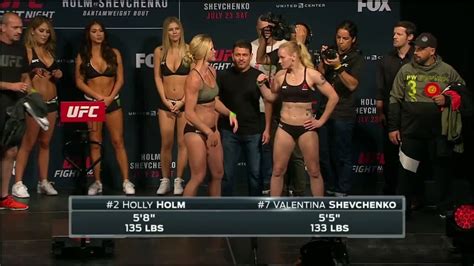 Holly Holm Vs Valentina Shevchenko Weigh In Staredown Ufc On Fox