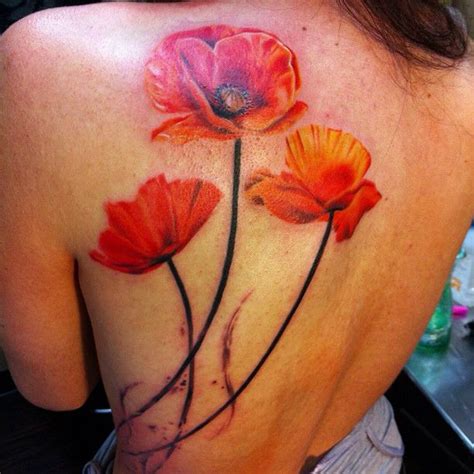 Realistic Poppy Flower Back Tattoo Tattoomagz › Tattoo Designs