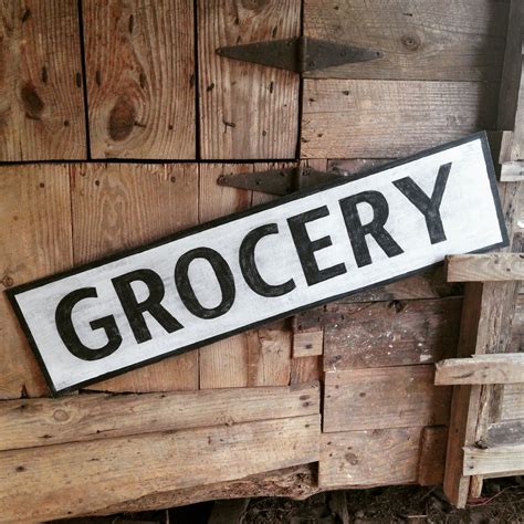 Rustic Grocery Sign Farmhouse Vintage Hand By Nineteen13design