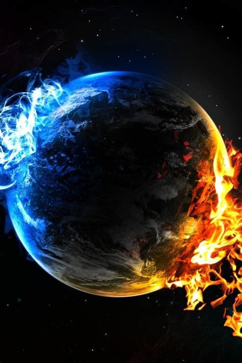 Water Fire Elements Iphone 4s Wallpapers Planets