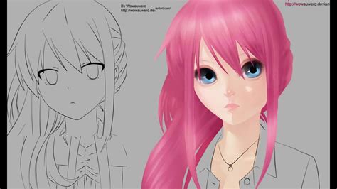Draw an outline of the head using a pencil, this. Part 2: How to Paint Realistic Anime Hair - YouTube