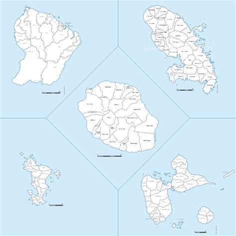 Carte Des Villes Et Communes Des Départements Doutre Mer