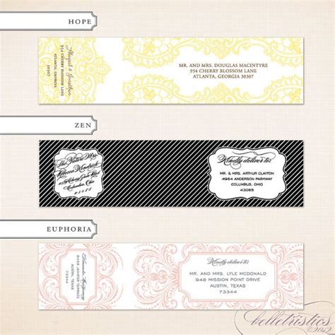 Give your snail mail a little something extra with canva's customizable address labels you can easily personalize and print for all using canva, you don't need complicated tools or graphic design knowledge to create your own address label. Wrap Around Address Label Printable Address Label by belletristics, $15.00 | Wedding address ...