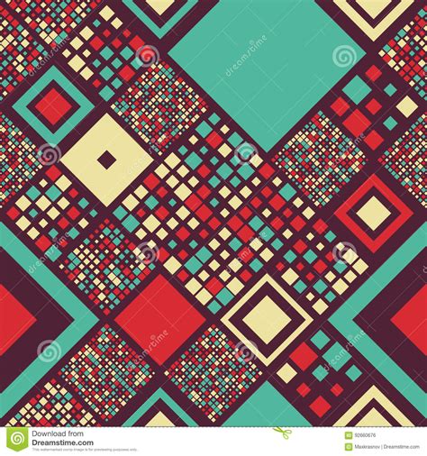 Seamless Square Pattern Stock Vector Illustration Of Backdrop 92660676